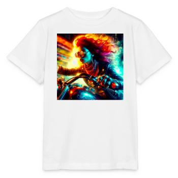 Cyberpunk Moto - T-shirt bio MINI CREATOR Stanley/Stella Enfant - blanc - Devant - Maike (125cm)