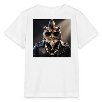 Eulenmünster in leather jacket style - Stanley/Stella MINI CREATOR Kids’ T-Shirt - white - Front - Maike (125cm)