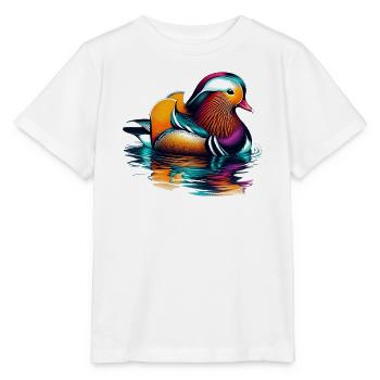 Canard mandarin - T-shirt bio MINI CREATOR Stanley/Stella Enfant - blanc - Devant - Maike (125cm)