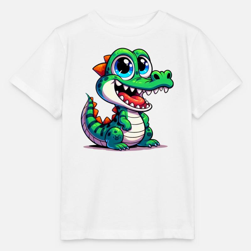 Alligator-Krokodil - Stanley/Stella Kinder T-Shirt MINI CREATOR  - Weiß
