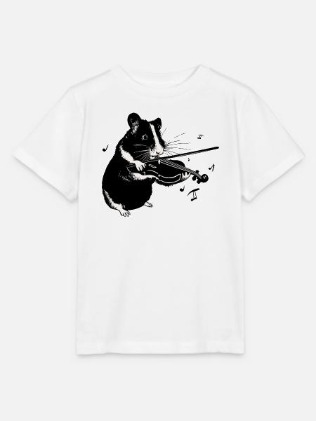 Hamster spielt auf einer Geige - Musik Hamster - Stanley/Stella Kinder T-Shirt MINI CREATOR - Weiß