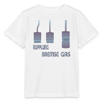 KUPPLUNG BREMSE GAS PEDALE - Stanley/Stella Kinder T-Shirt MINI CREATOR  - Weiß - Vorne - Maike (125cm)
