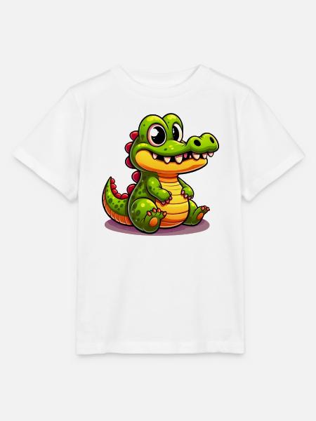 Alligator-Krokodil - Stanley/Stella Kinder T-Shirt MINI CREATOR  - Weiß