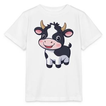 Vache de dessin animé mignonne - Design adorable et fantaisiste" - T-shirt bio MINI CREATOR Stanley/Stella Enfant - blanc - Devant - Maike (125cm)