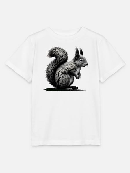 Waldeichhörnchen – Kunstvolle Naturillustration - Stanley/Stella Kinder T-Shirt MINI CREATOR - Weiß