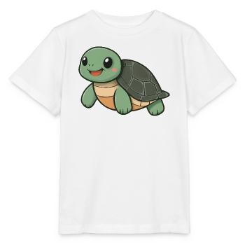 Cute Happy Turtle - Adorable and Cheerful Cartoon - Stanley/Stella MINI CREATOR Kids’ T-Shirt - white - Front - Maike (125cm)