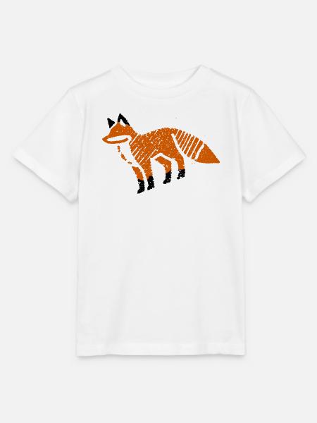 Rustikaler Fuchs im Stempel-Look - Stanley/Stella Kinder T-Shirt MINI CREATOR - Weiß