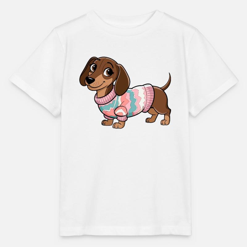 Kuscheliger Pullover Dackel - Stanley/Stella Kinder T-Shirt MINI CREATOR  - Weiß