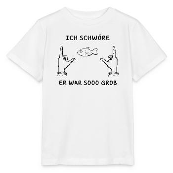 Angeln - Ich schwöre, er war so groß - Stanley/Stella Kinder T-Shirt MINI CREATOR  - Weiß - Vorne - Maike (125cm)