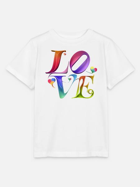 Bunte Herzensliebe Schriftkunst - Stanley/Stella Kinder T-Shirt MINI CREATOR - Weiß