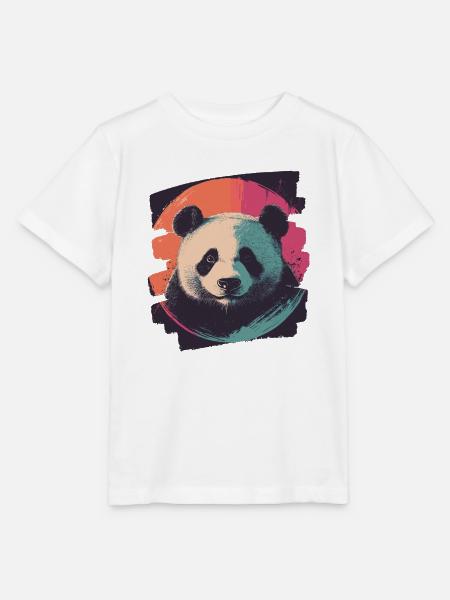 Pandabär Retro - Stanley/Stella Kinder T-Shirt MINI CREATOR - Weiß