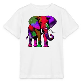 Éléphant - T-shirt bio MINI CREATOR Stanley/Stella Enfant - blanc - Devant - Maike (125cm)