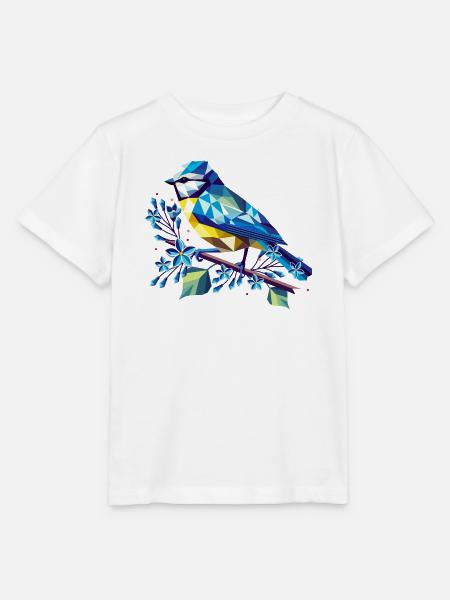 bezaubernde Blaumeise auf einem Fliederzweig - Stanley/Stella Kinder T-Shirt MINI CREATOR - Weiß