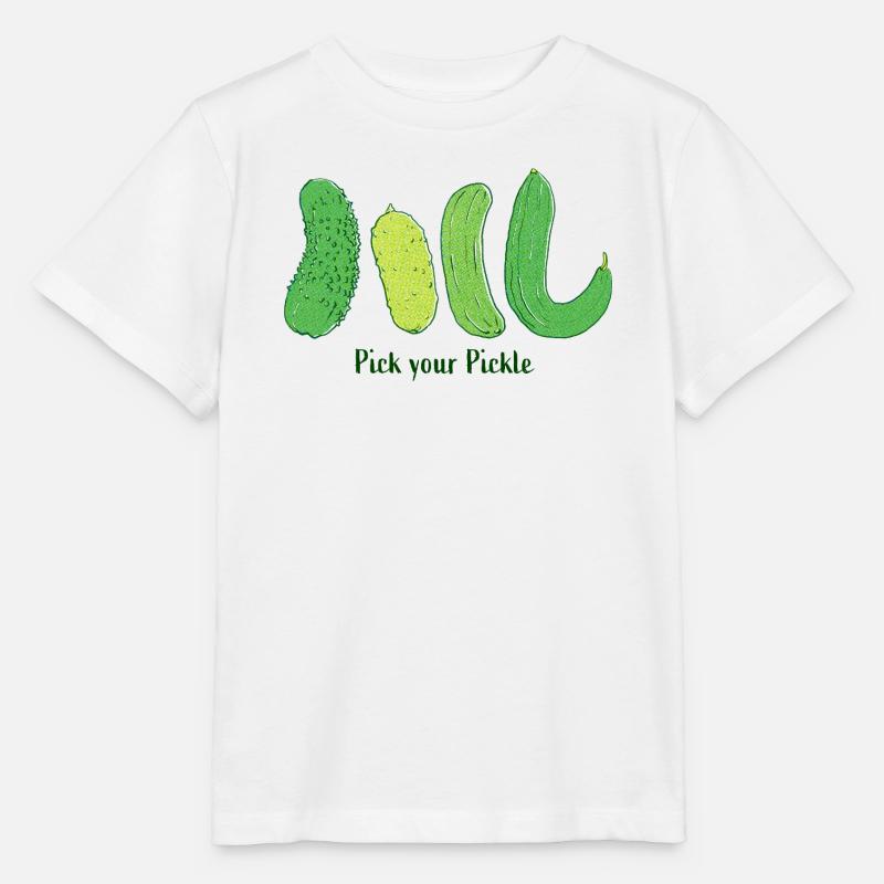 Choisissez votre cornichon : Art du concombre vert - T-shirt bio MINI CREATOR Stanley/Stella Enfant - blanc