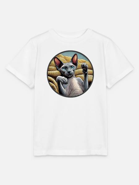 Shpynxkatze zeigt Pfoten - Stanley/Stella Kinder T-Shirt MINI CREATOR - Weiß