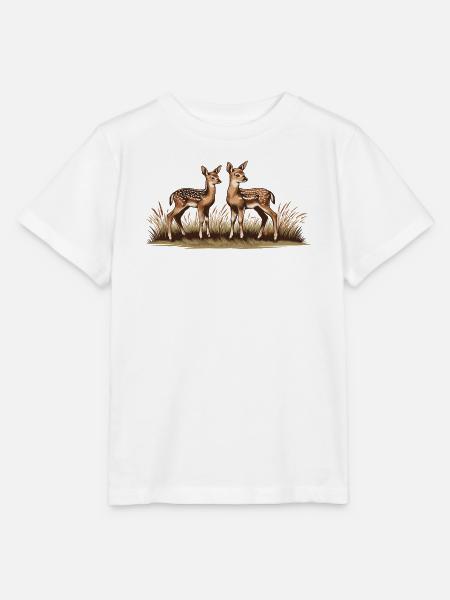 Rehe auf Wiese - Stanley/Stella Kinder T-Shirt MINI CREATOR - Weiß