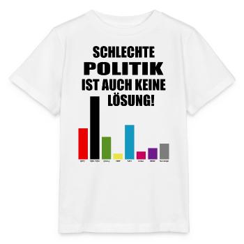 Bad politics is not a solution either - Stanley/Stella MINI CREATOR Kids’ T-Shirt - white - Front - Maike (125cm)