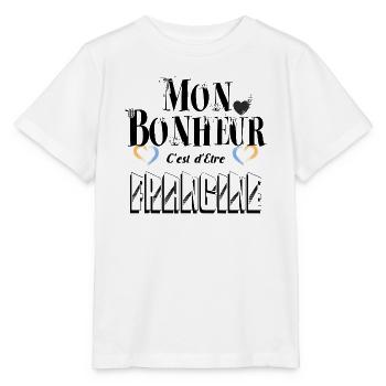 Mon Bonheur C'est d'Etre Frangine - T-shirt bio MINI CREATOR Stanley/Stella Enfant - blanc - Devant - Maike (125cm)