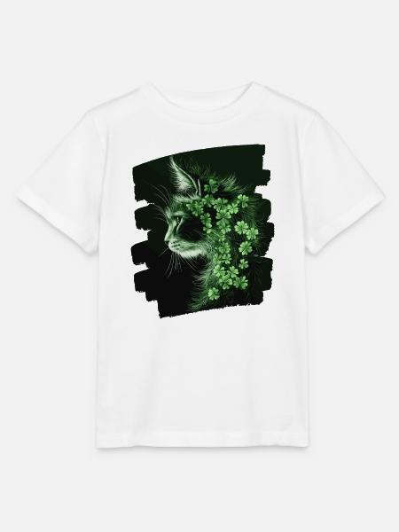 St Patricks day Katze - Stanley/Stella Kinder T-Shirt MINI CREATOR - Weiß