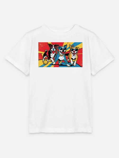 Funny Dogs "Playtime" - Stanley/Stella Kinder T-Shirt MINI CREATOR - Weiß