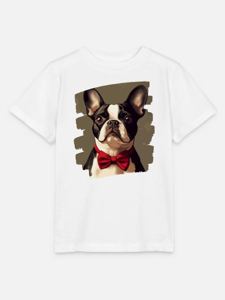 Boston Terrier - Stanley/Stella Kinder T-Shirt MINI CREATOR - Weiß