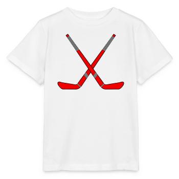 Gekreuzte Eishockeyschläger - Stanley/Stella Kinder T-Shirt MINI CREATOR  - Weiß - Vorne - Maike (125cm)