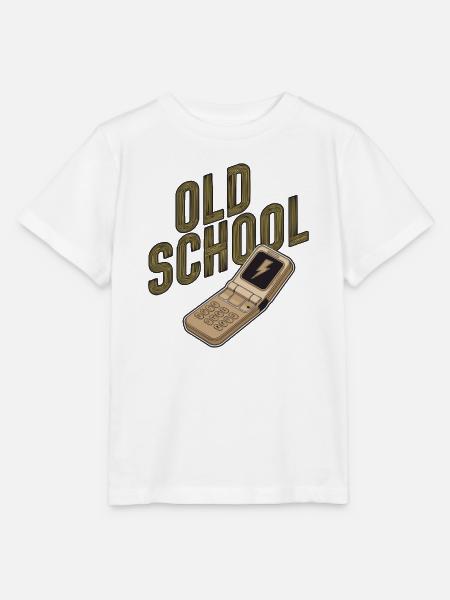 Altmodisches Retro-Klapphandy - Stanley/Stella Kinder T-Shirt MINI CREATOR - Weiß