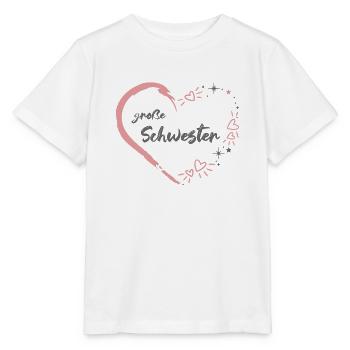 große Schwester rosa grau Herz - Stanley/Stella Kinder T-Shirt MINI CREATOR  - Weiß - Vorne - Maike (125cm)