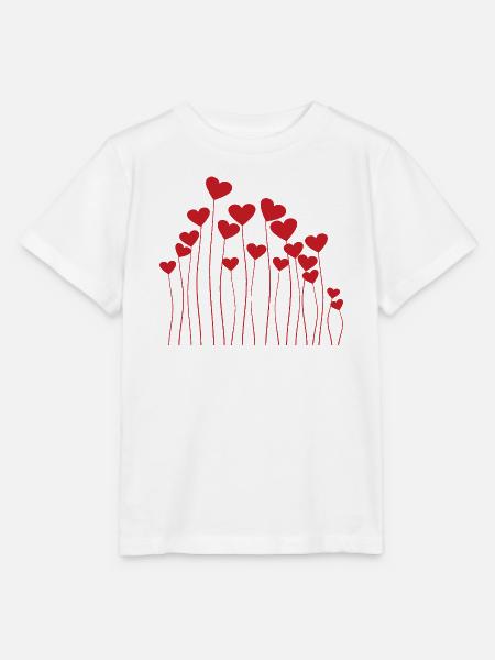 Herzstängel-Blumenlandschaft - Stanley/Stella Kinder T-Shirt MINI CREATOR - Weiß