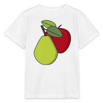 Obst Früchte Apfel Birne - Stanley/Stella Kinder T-Shirt MINI CREATOR  - Weiß - Vorne - Maike (125cm)