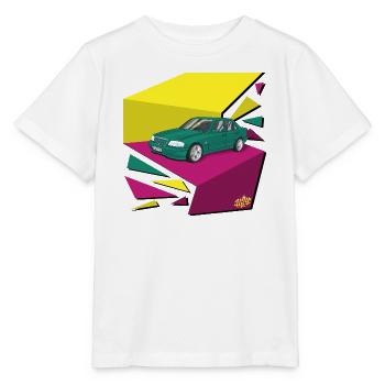 Funky 90‘s car - Stanley/Stella Kinder T-Shirt MINI CREATOR  - Weiß - Vorne - Maike (125cm)