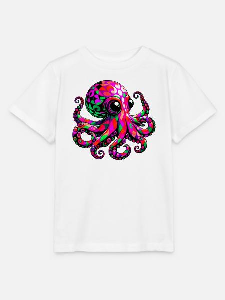 Krake - Stanley/Stella Kinder T-Shirt MINI CREATOR  - Weiß
