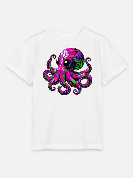 Krake - Stanley/Stella Kinder T-Shirt MINI CREATOR  - Weiß