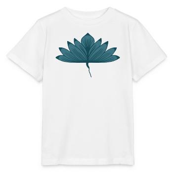 Blaugrüner Blumenlotus - Stanley/Stella Kinder T-Shirt MINI CREATOR  - Weiß - Vorne - Maike (125cm)