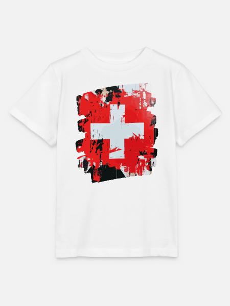 Schweizer Flagge Schweiz - Stanley/Stella Kinder T-Shirt MINI CREATOR  - Weiß