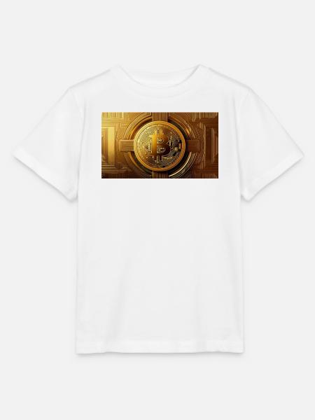 Bitcoin Gold Münze Muster - Stanley/Stella Kinder T-Shirt MINI CREATOR  - Weiß
