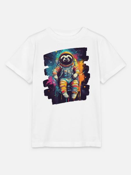 Faultier Astronaut - Stanley/Stella Kinder T-Shirt MINI CREATOR - Weiß