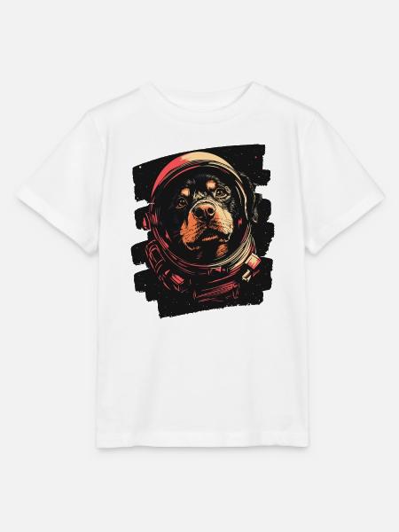Rottweiler Astronaut - Stanley/Stella Kinder T-Shirt MINI CREATOR  - Weiß