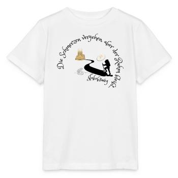 Jakobsweg - Die Schmerzen vergehen aber der Ruhm - Stanley/Stella Kinder T-Shirt MINI CREATOR  - Weiß - Vorne - Maike (125cm)
