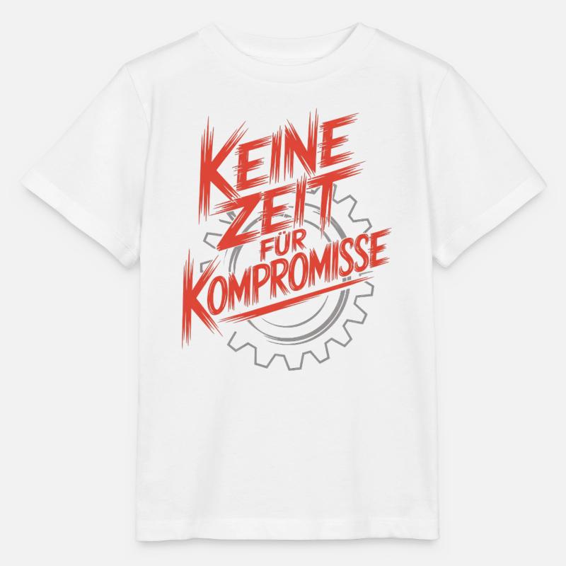 Pas le temps pour le compromis rouge - T-shirt bio MINI CREATOR Stanley/Stella Enfant - blanc