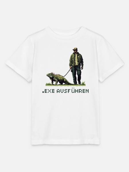 EXE AUSFÜHREN Lustiges Nerd IT Pixel Echse Design - Stanley/Stella Kinder T-Shirt MINI CREATOR  - Weiß