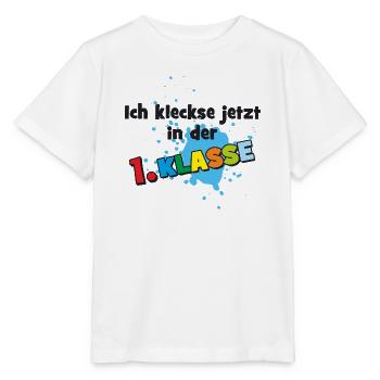 I'm now in 1st grade - blobs of paint - Stanley/Stella MINI CREATOR Kids’ T-Shirt - white - Front - Maike (125cm)