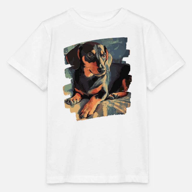 Teckel Dackel - T-shirt bio MINI CREATOR Stanley/Stella Enfant - blanc