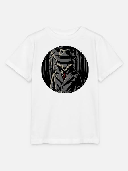 Fuchs Detektiv im Noir-Look - Stanley/Stella Kinder T-Shirt MINI CREATOR  - Weiß