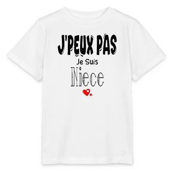 J'Peux Pas Je suis Nièce - T-shirt bio MINI CREATOR Stanley/Stella Enfant - blanc - Devant - Maike (125cm)