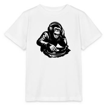 DJ The Monkey Danse à la Banksy - T-shirt bio MINI CREATOR Stanley/Stella Enfant - blanc - Devant - Maike (125cm)