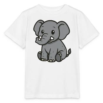 Cute Cartoon Elephant – Gentle Giant - Stanley/Stella MINI CREATOR Kids’ T-Shirt - white - Front - Maike (125cm)