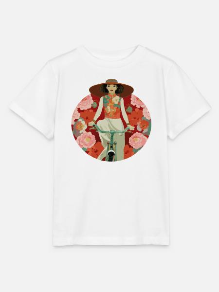 Fahrradfahrerin - Stanley/Stella Kinder T-Shirt MINI CREATOR - Weiß