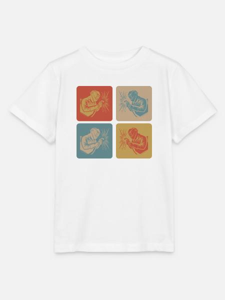 Schweißer im Retro-Style - Stanley/Stella Kinder T-Shirt MINI CREATOR - Weiß