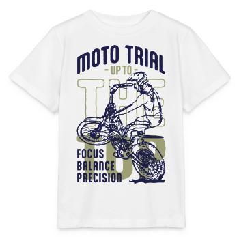 Moto Trial Biker - Trials Rider - Stanley/Stella MINI CREATOR Kids’ T-Shirt - white - Front - Maike (125cm)
